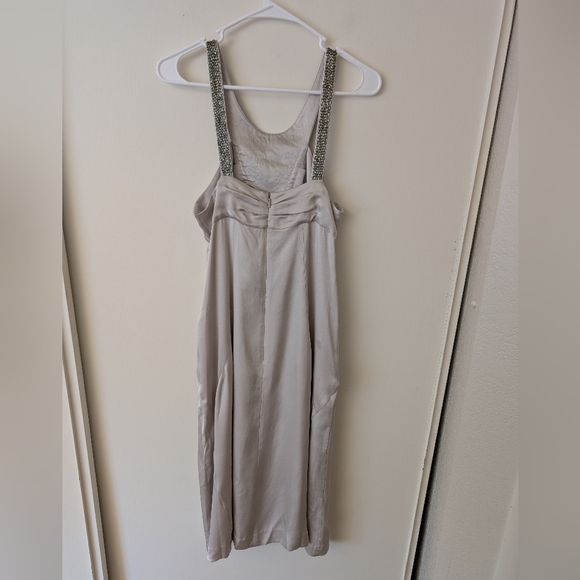 Banana Republic Womens 8 Silk Dress Silver Gray NWT Contemporary Classic Coastal - Picture 4 of 7
